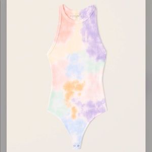 NWOT | Abercrombie & Fitch | SoftAF Ribbed Scuba Bodysuit | Tie-Dye | XS